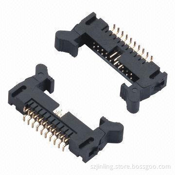 Shround Headers with Latch 2.54mm Pitch Straight and SMT Pin 6-64P Brass Contact Material